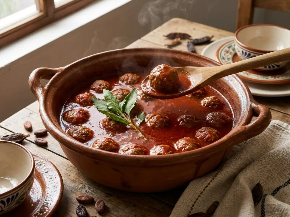 Albóndigas ligadas con avena en caldillo de jitomate